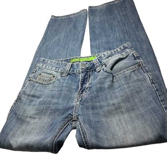 ROCK & ROLL DENIM MEN’S LIGHT WASH MID RISE STRAIGHT RIDING JEANS SZ 31 - Picture 1 of 14